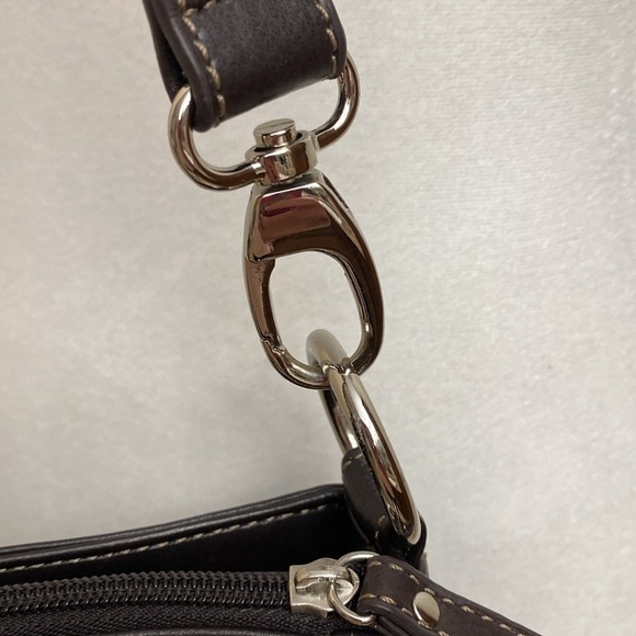 👛 TIGNANELLO CROSSBODY LEATHER HANDBAG shoulder bag purse Brown Like new - Picture 13 of 15